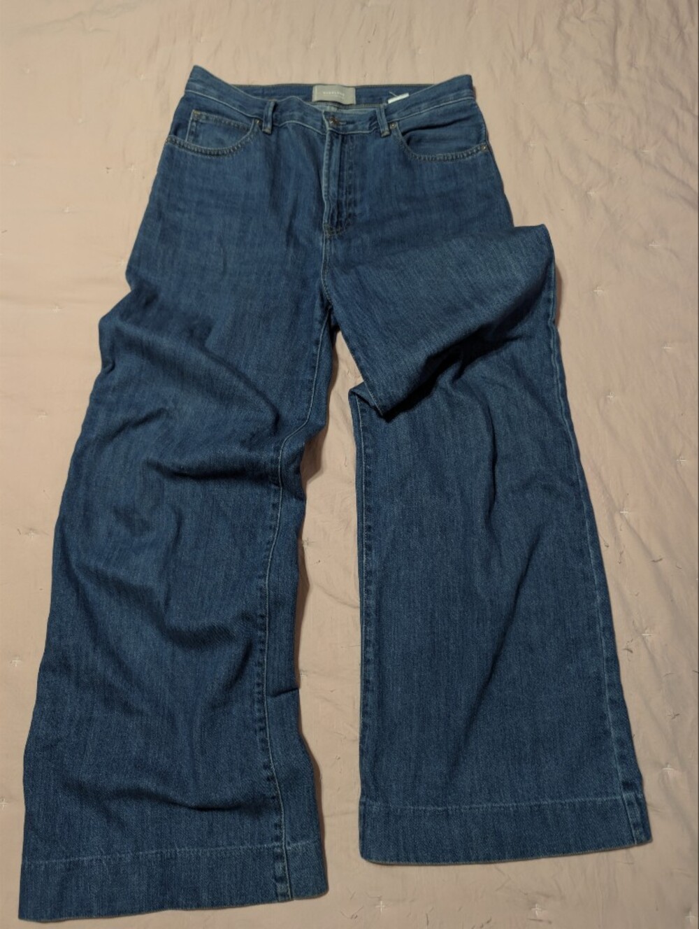 Everlane The Summer Wide Leg Jean - 100% Cotton Blue Denim - Size 27